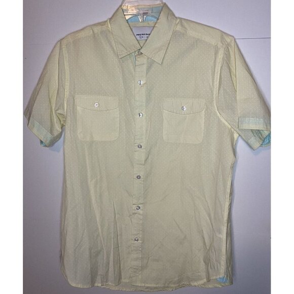 Paper Denim & Cloth Casual Button-Down Shirt XL Short Sleeve Pale Yellow - Picture 1 of 7